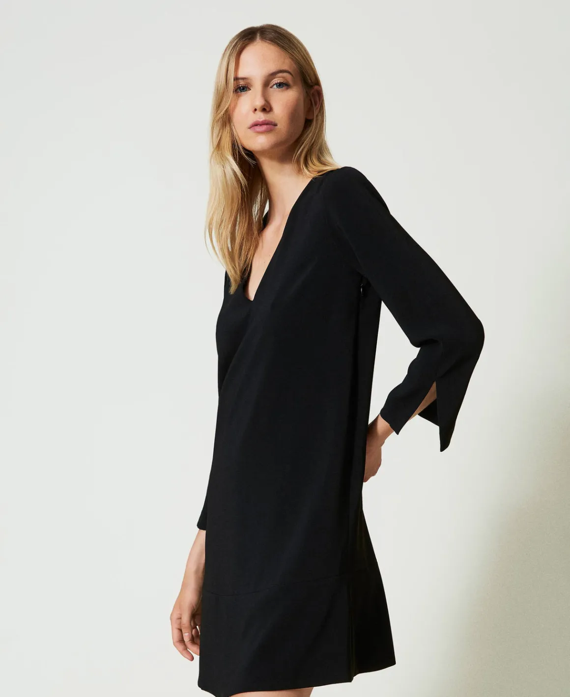 TWINSET Milano Abito Corto Con Balza E Catena Oval T | Vestiti Da Cerimonia | Vestiti Corti