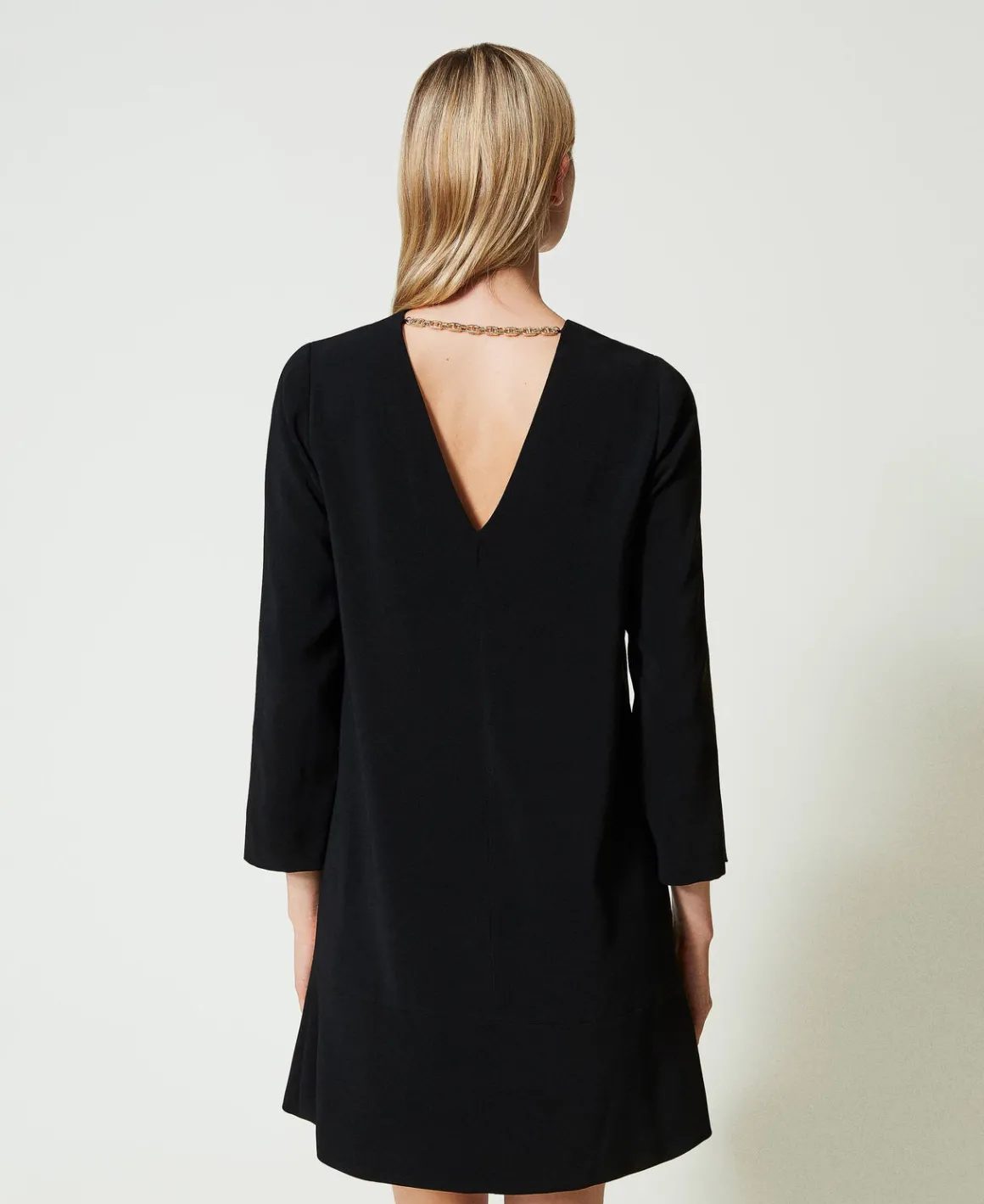 TWINSET Milano Abito Corto Con Balza E Catena Oval T | Vestiti Da Cerimonia | Vestiti Corti