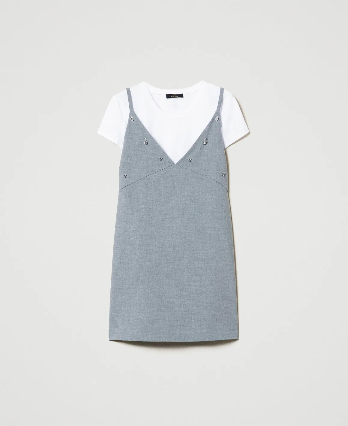 TWINSET Milano Abito Corto Con Ricami E T-shirt | Vestiti Da Cerimonia | Vestiti Corti
