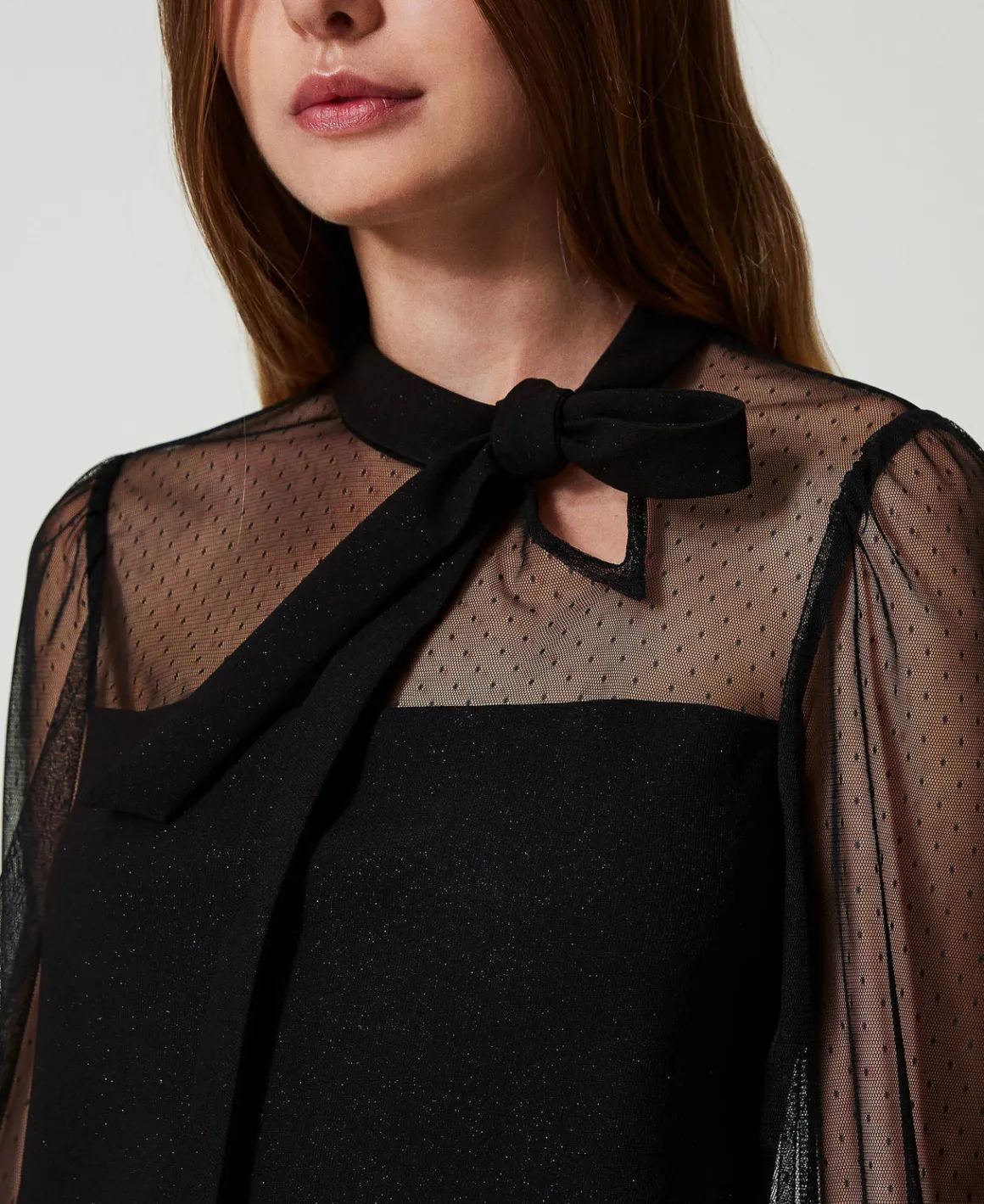 TWINSET Milano Abito Corto Con Tulle Plumetis | Vestiti Eleganti | Vestiti Corti