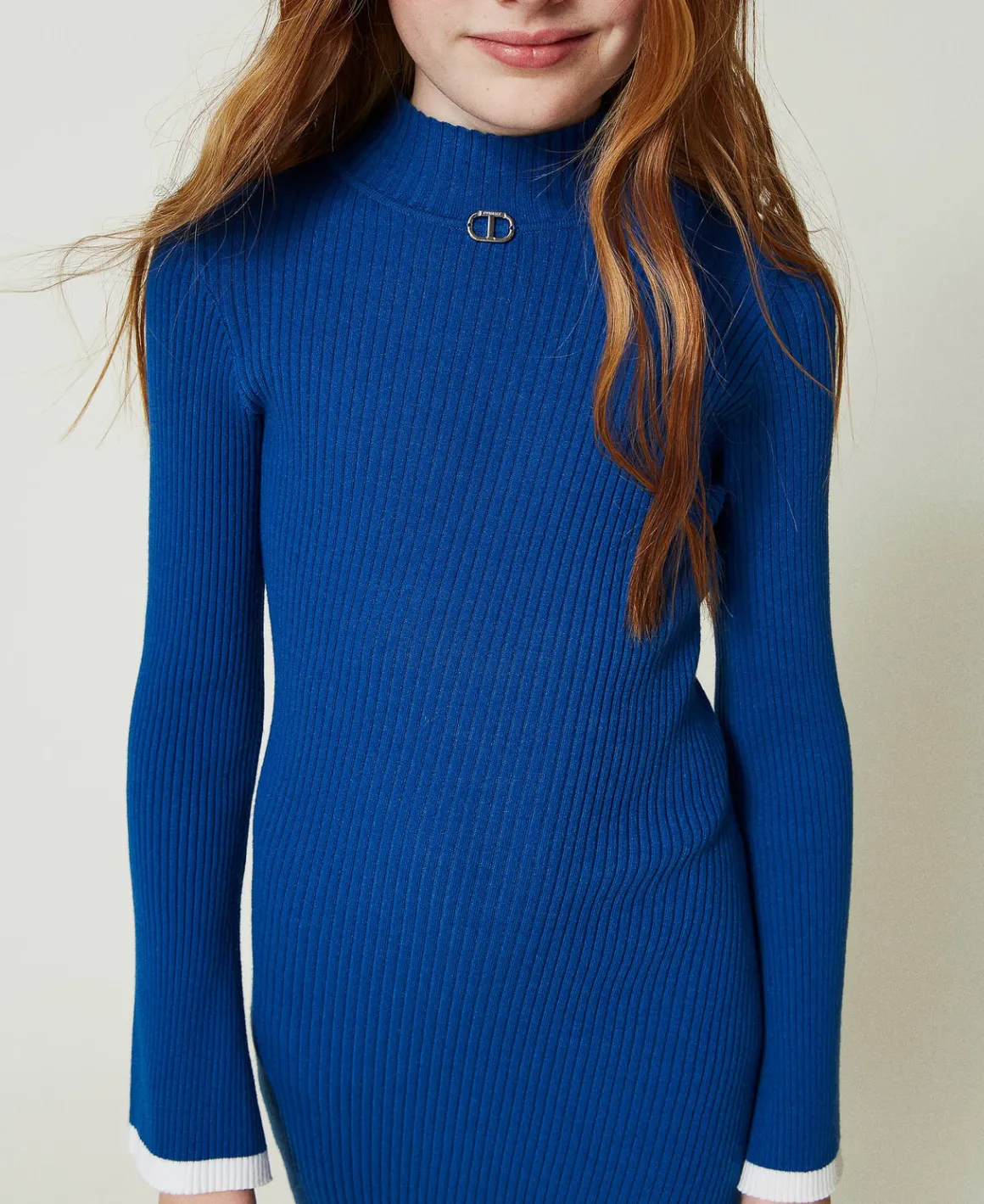 TWINSET Milano Abito Corto Fitted In Maglia A Costine | Vestiti