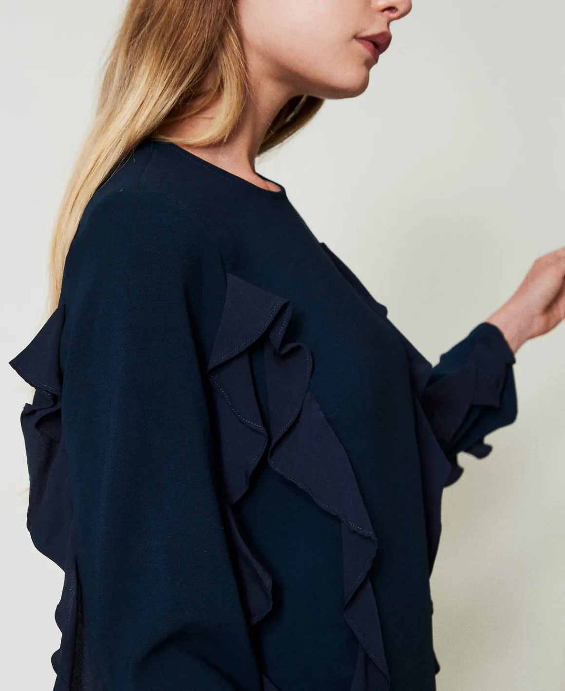 TWINSET Milano Abito Corto In Cady Con Volant | Vestiti Corti
