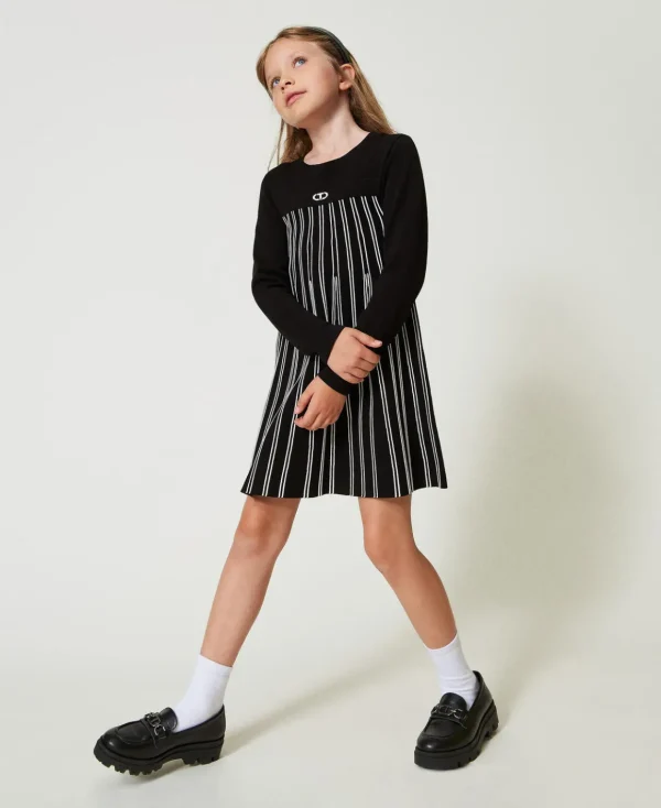 TWINSET Milano Abito Corto In Maglia A Righe Flexage | Vestiti