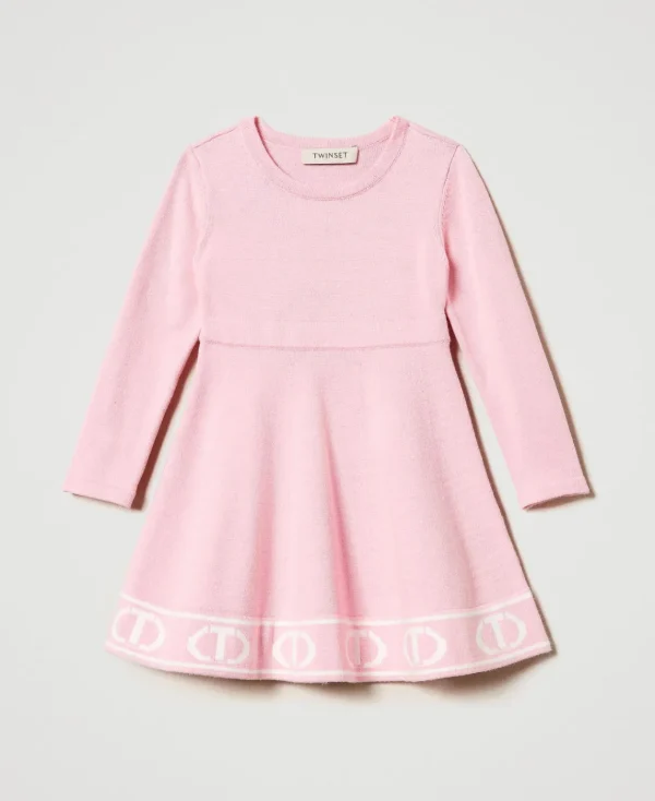 TWINSET Milano Abito Corto In Maglia Con Oval T Jacquard | Vestiti