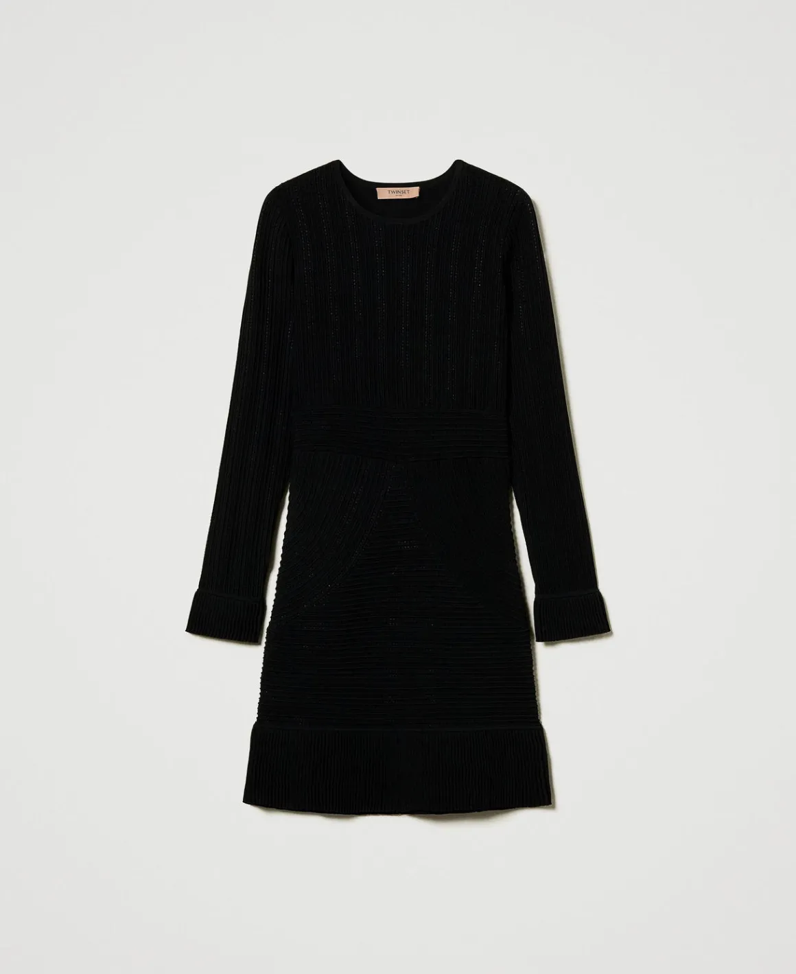 TWINSET Milano Abito Corto In Maglia Con Mix Di Punti | Vestiti In Maglia | Vestiti Corti