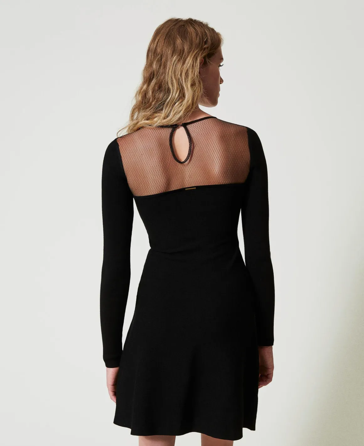 TWINSET Milano Abito Corto In Maglia Con Tulle E Ricamo | Vestiti Eleganti | Vestiti In Maglia