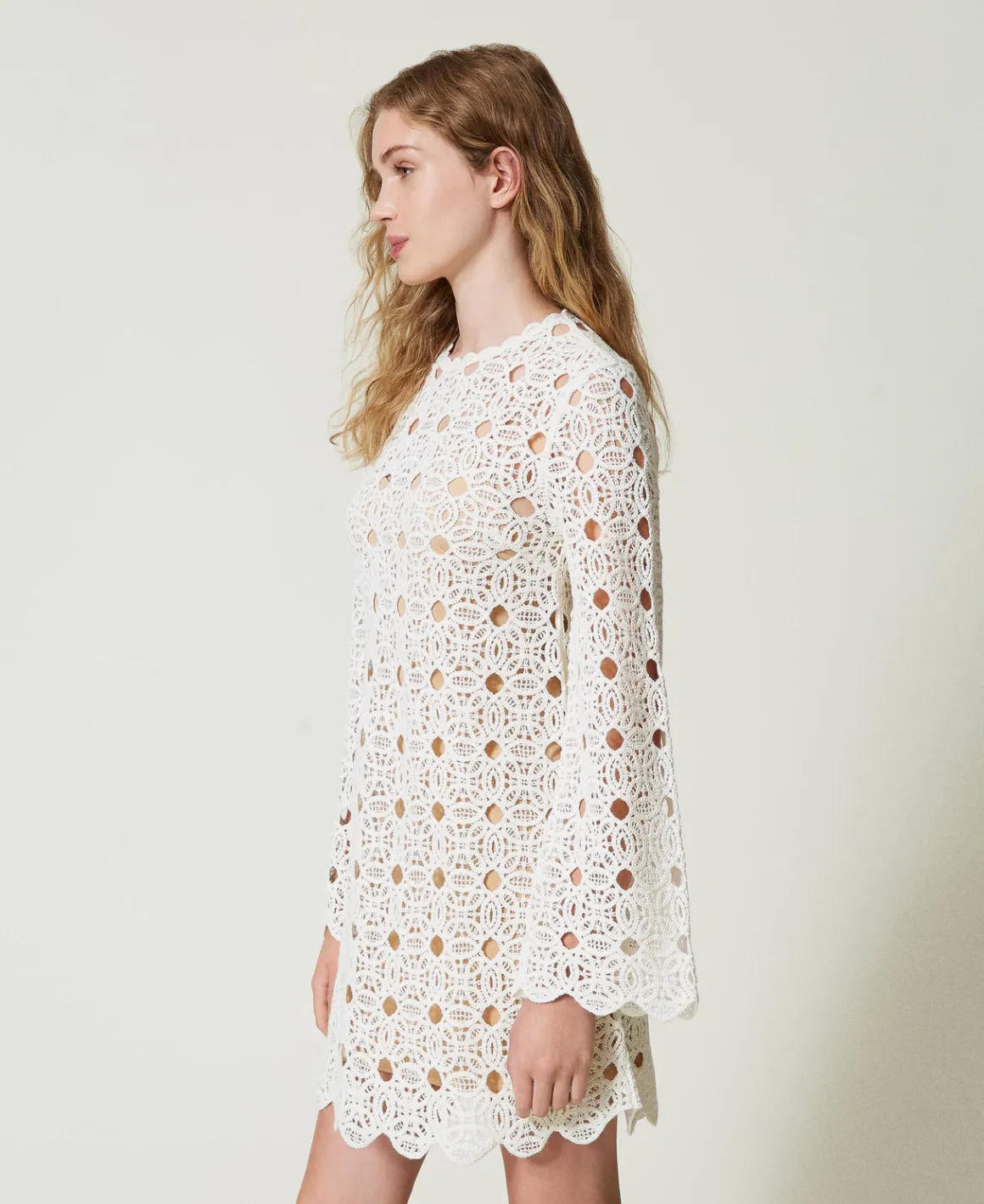 TWINSET Milano Abito Corto In Maglia Crochet | Vestiti Da Cerimonia | Vestiti In Maglia
