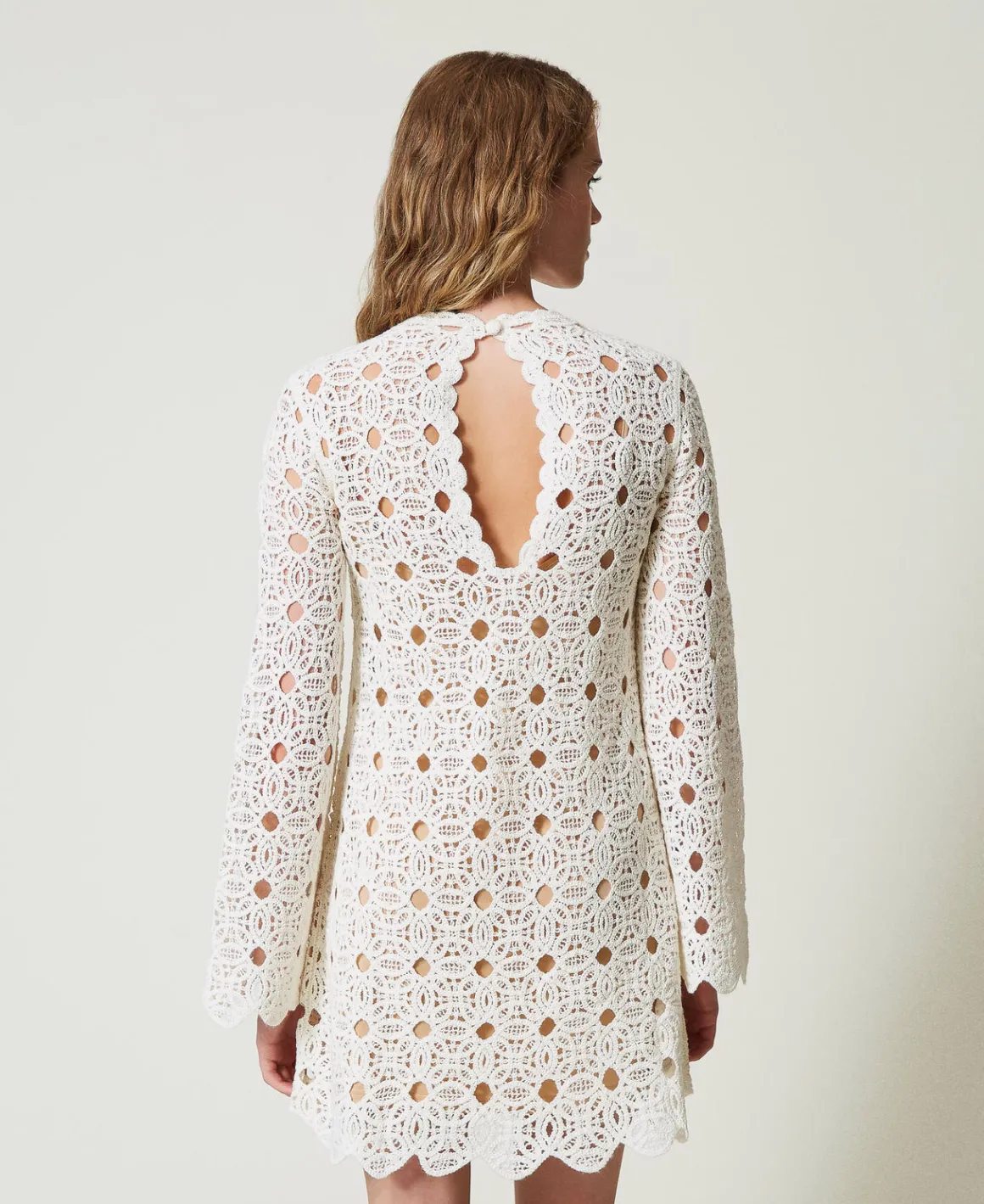 TWINSET Milano Abito Corto In Maglia Crochet | Vestiti Da Cerimonia | Vestiti In Maglia