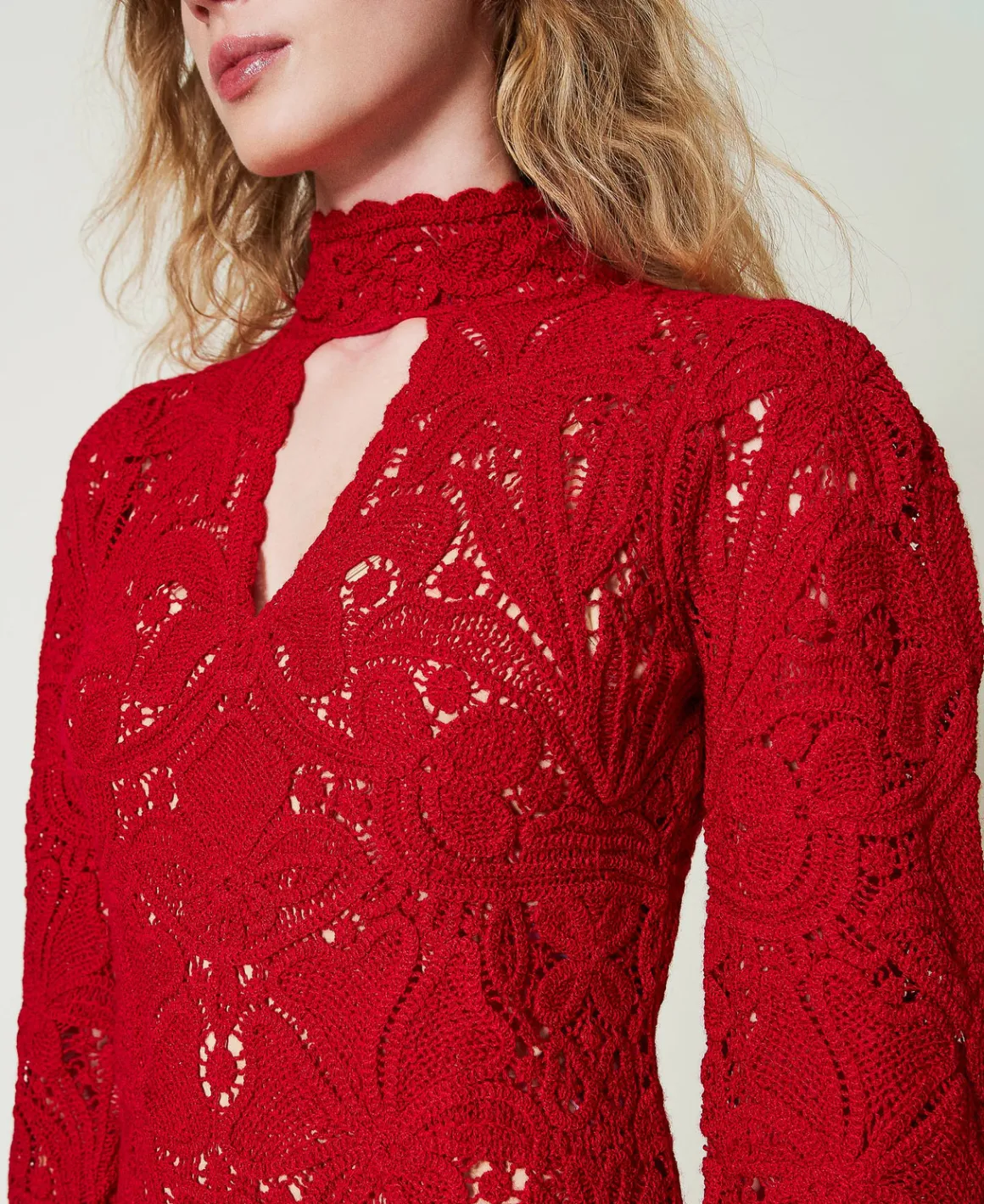 TWINSET Milano Abito Corto In Maglia Crochet A Fiori | Vestiti Da Cerimonia | Vestiti Eleganti