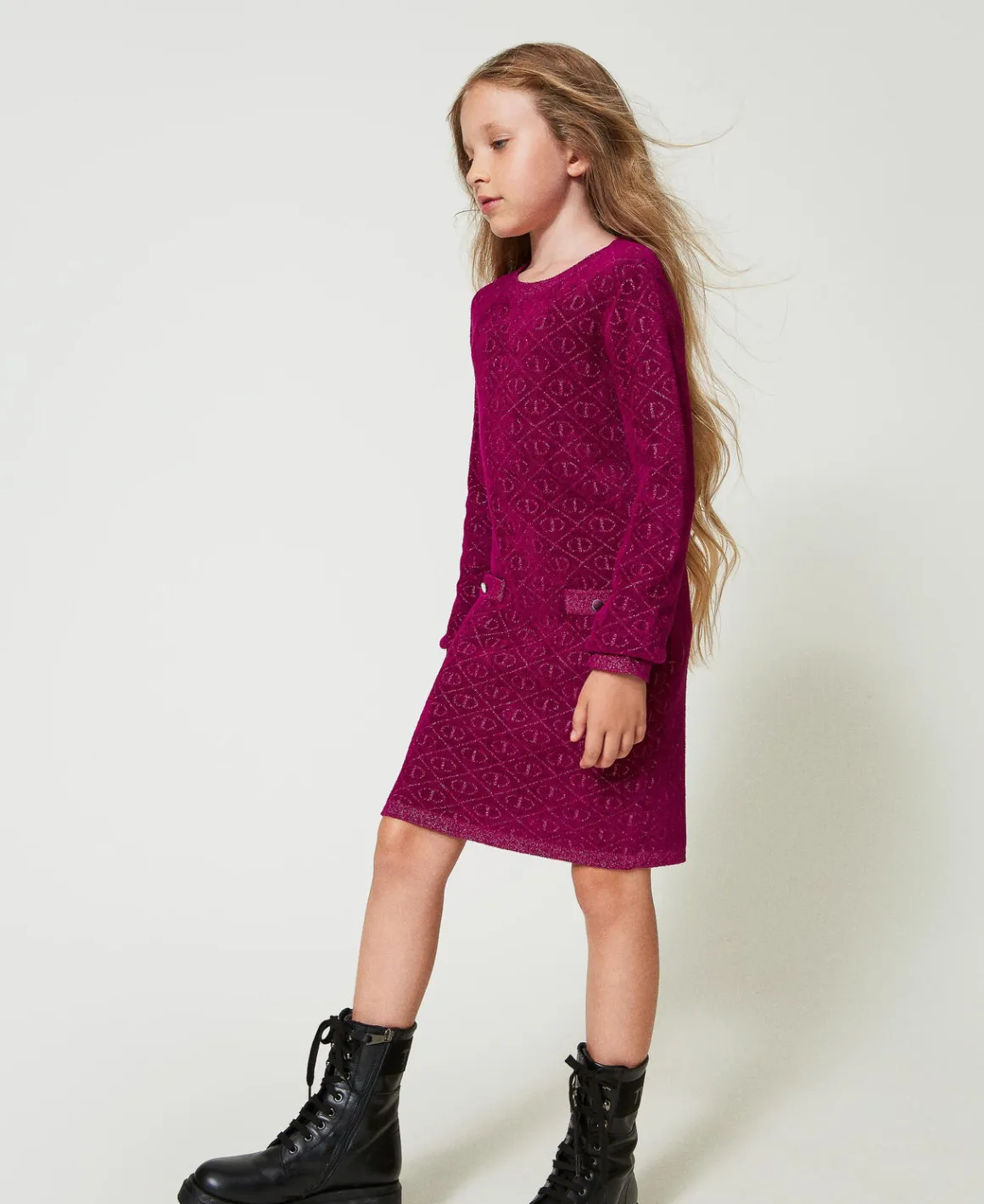 TWINSET Milano Abito Corto In Maglia Jacquard Con Oval T | Vestiti