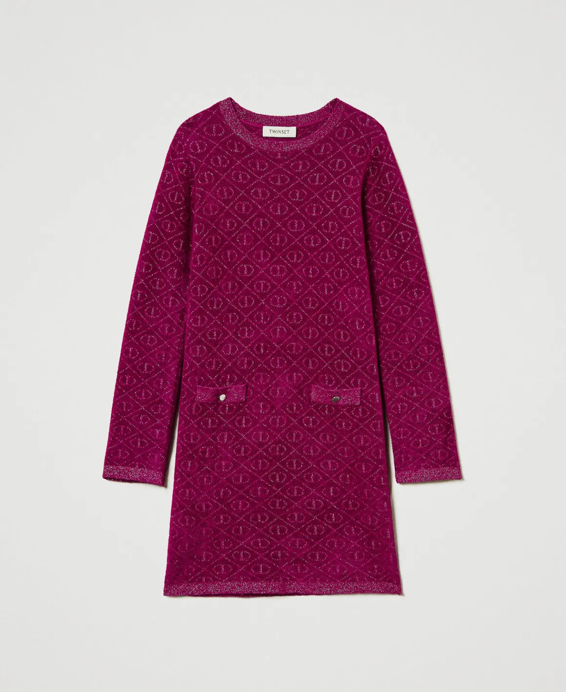 TWINSET Milano Abito Corto In Maglia Jacquard Con Oval T | Vestiti