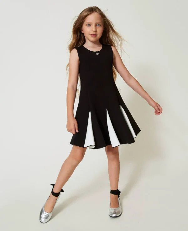 TWINSET Milano Abito Corto In Tessuto Scuba Bicolore | Vestiti