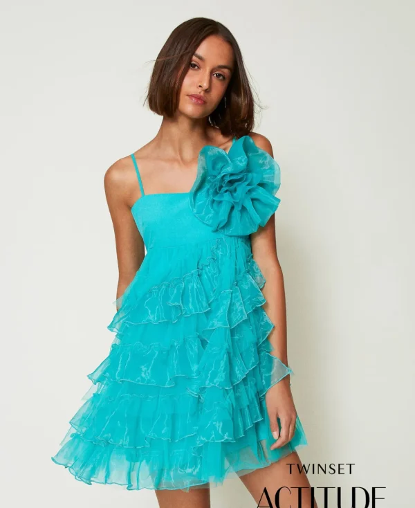 TWINSET Milano Abito Corto In Tulle E Organza | Vestiti Da Cerimonia | Vestiti Eleganti
