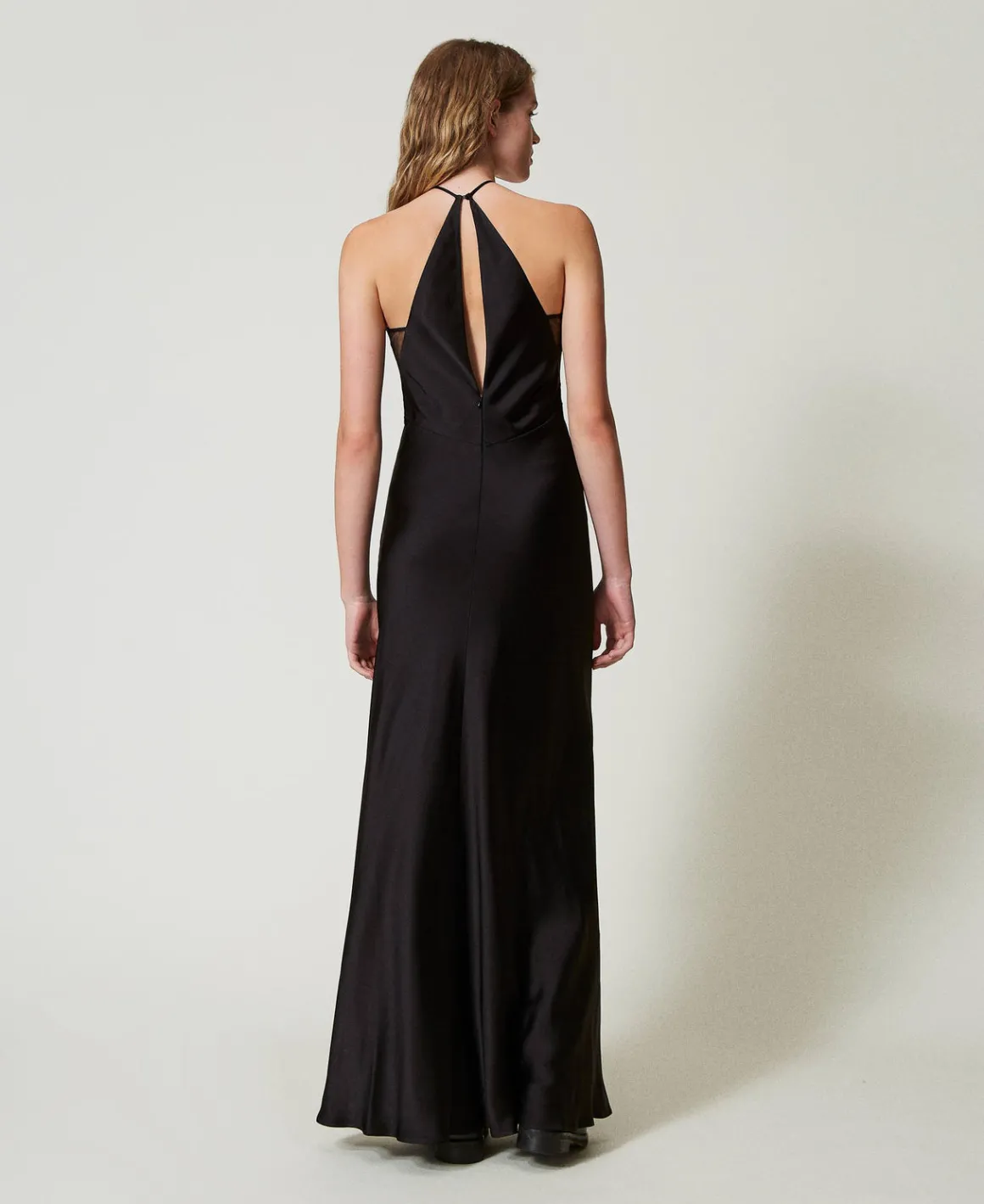TWINSET Milano Abito Halter Lungo In Raso | Vestiti Da Cerimonia