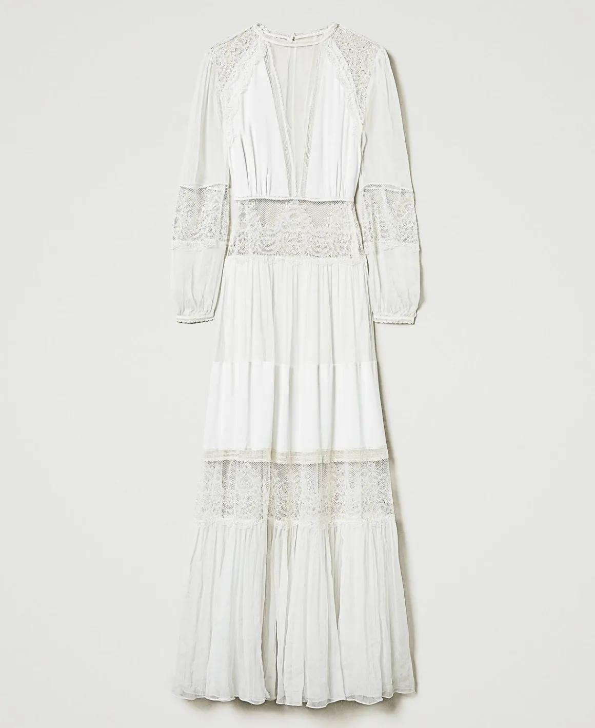 TWINSET Milano Abito In Creponne Di Seta Con Pizzo | Vestiti Da Cerimonia | Vestiti Eleganti