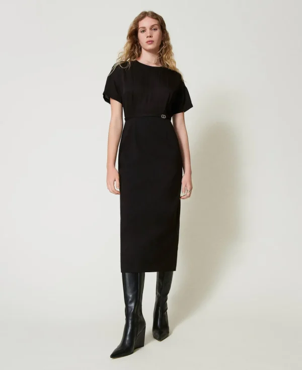TWINSET Milano Abito Longuette Con Cinturino Oval T | Vestiti Da Cerimonia | Vestiti Eleganti