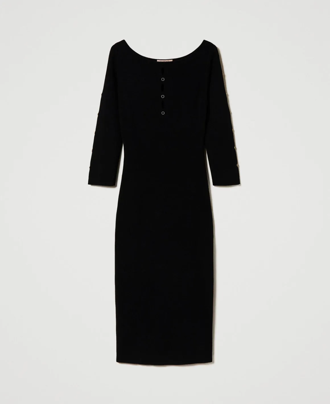 TWINSET Milano Abito Longuette In Maglia Con Cut-out E Borchie | Vestiti In Maglia | Vestiti Longuette