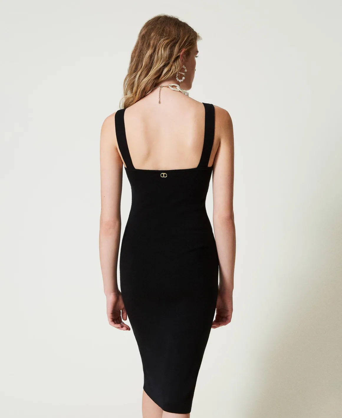 TWINSET Milano Abito Longuette In Maglia Con Spalline Bijoux | Vestiti Da Cerimonia | Vestiti Eleganti