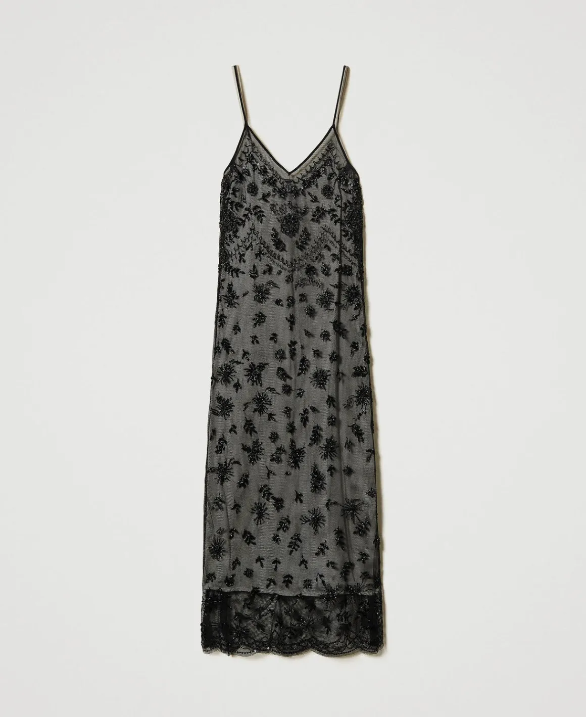 TWINSET Milano Abito Longuette In Tulle Con Ricamo A Mano | Vestiti Da Cerimonia | Vestiti Eleganti