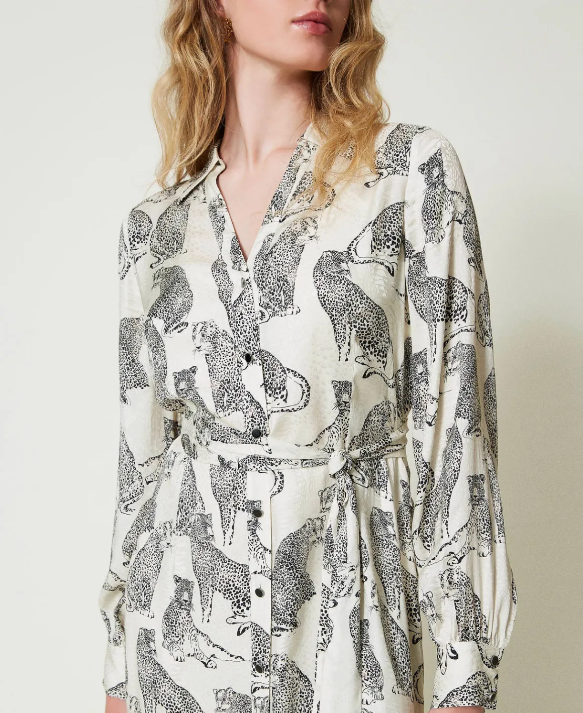 TWINSET Milano Abito Longuette Jacquard Con Stampa Giaguaro | Vestiti Da Cerimonia | Vestiti Longuette
