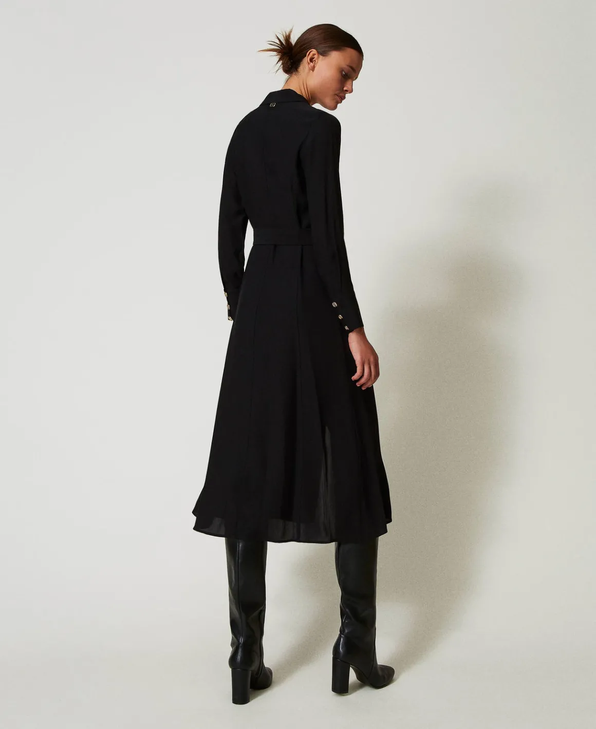 TWINSET Milano Abito Lungo Chemisier In Crêpe Georgette | Vestiti Lunghi