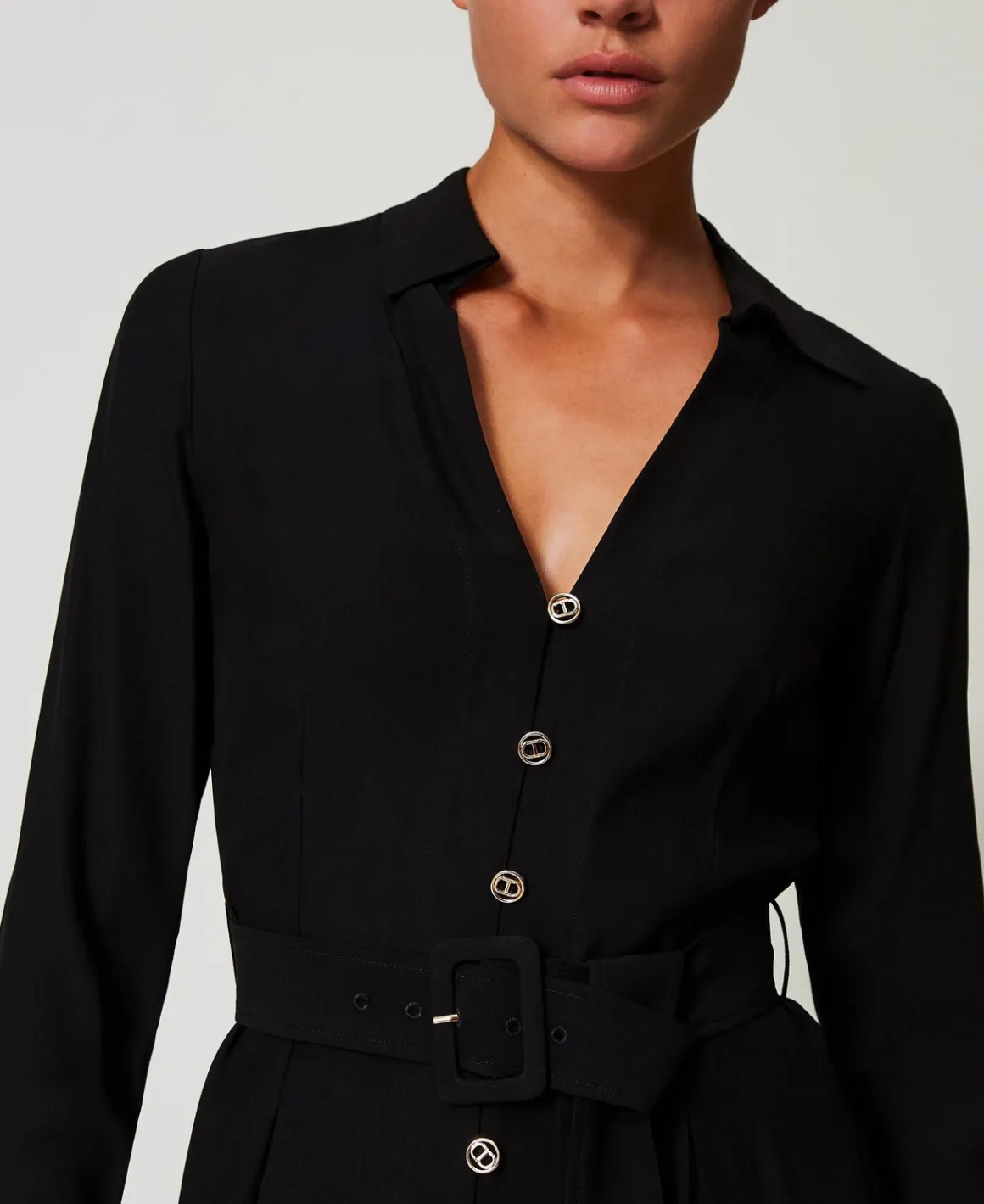 TWINSET Milano Abito Lungo Chemisier In Crêpe Georgette | Vestiti Lunghi