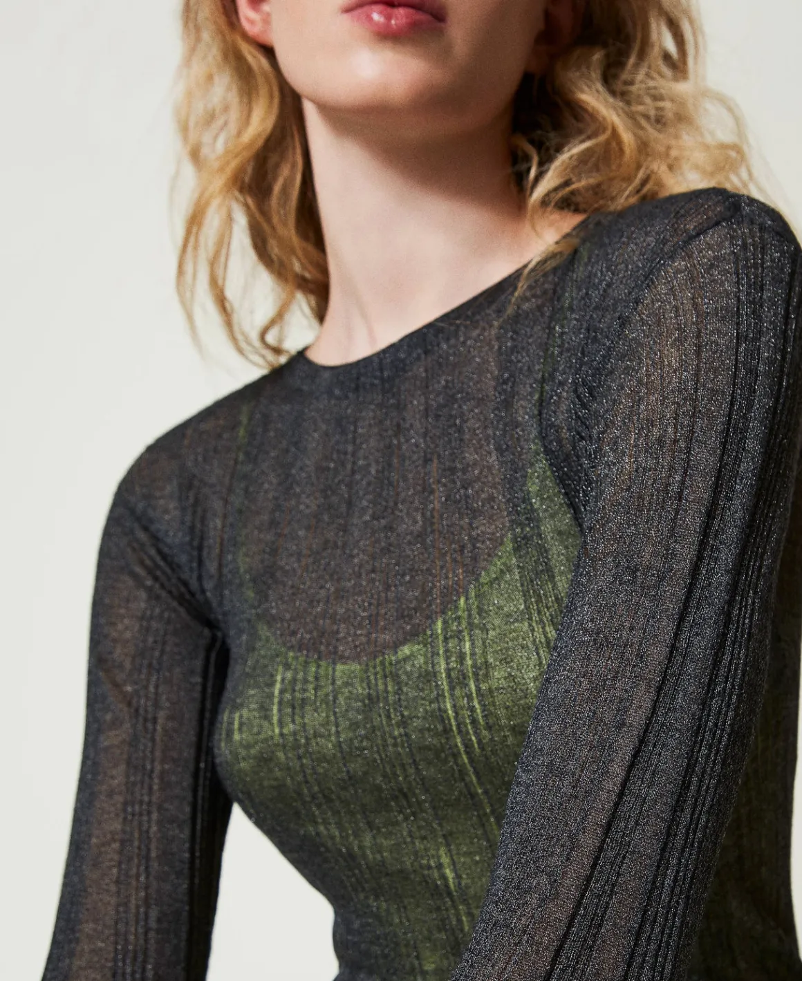 TWINSET Milano Abito Lungo Fitted In Maglia A Costine | Vestiti In Maglia | Vestiti Lunghi