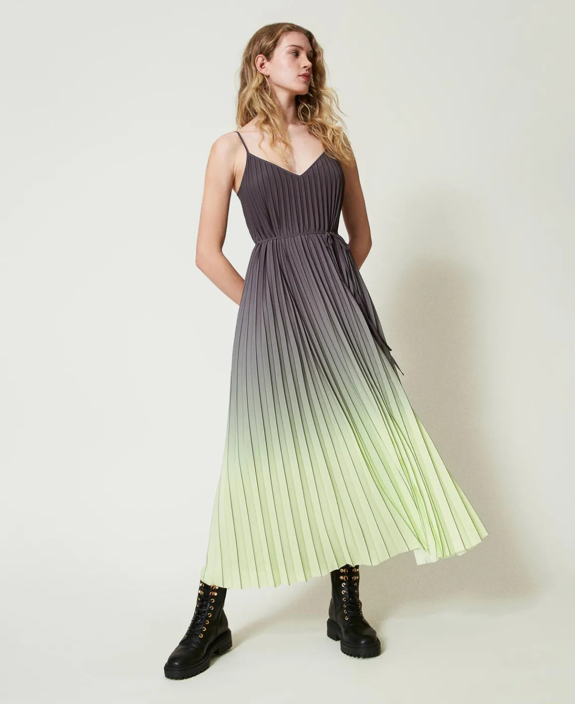 TWINSET Milano Abito Lungo In Georgette Plissé Stampata | Vestiti Da Cerimonia | Vestiti Eleganti