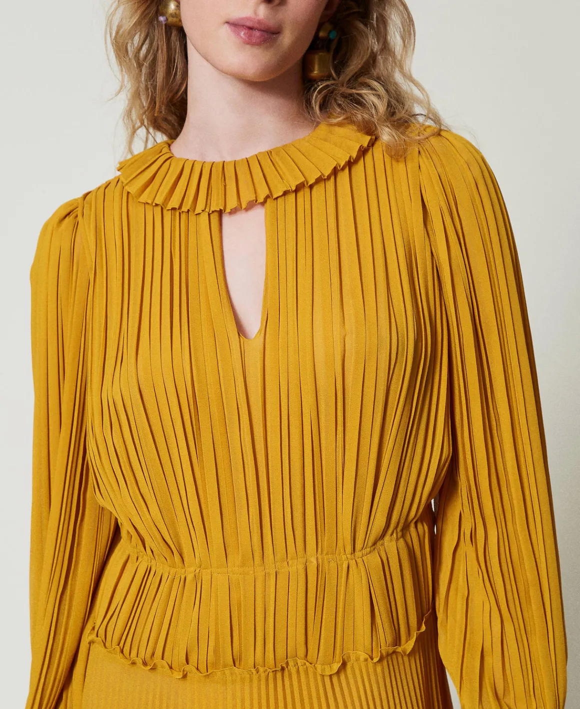 TWINSET Milano Abito Lungo In Georgette Plissé | Vestiti Eleganti | Vestiti Lunghi