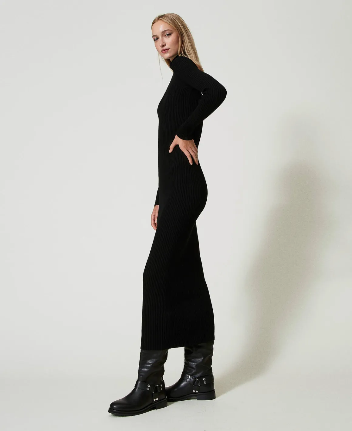 TWINSET Milano Abito Lungo In Maglia Con Oblò | Vestiti In Maglia | Vestiti Lunghi