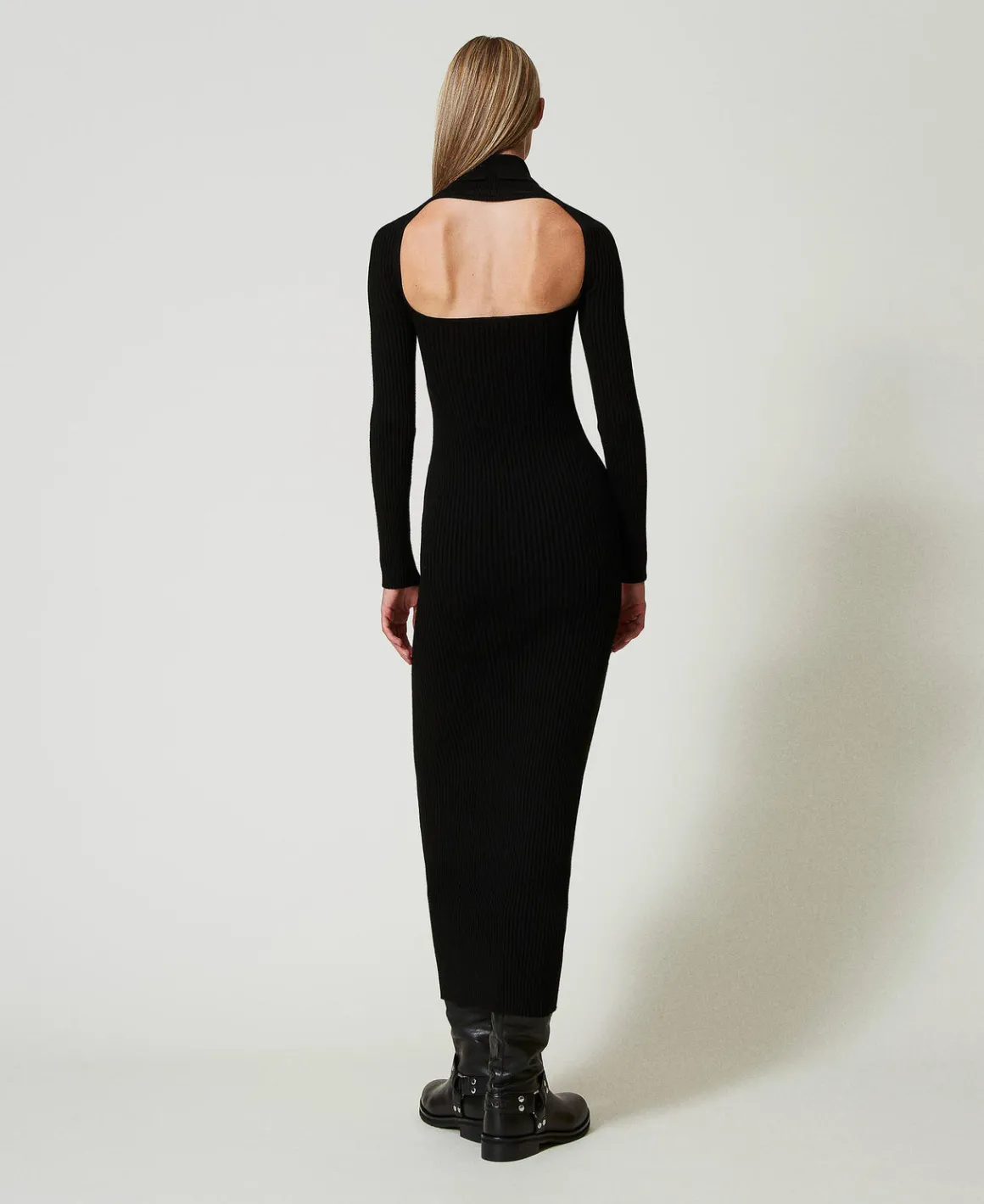 TWINSET Milano Abito Lungo In Maglia Con Oblò | Vestiti In Maglia | Vestiti Lunghi