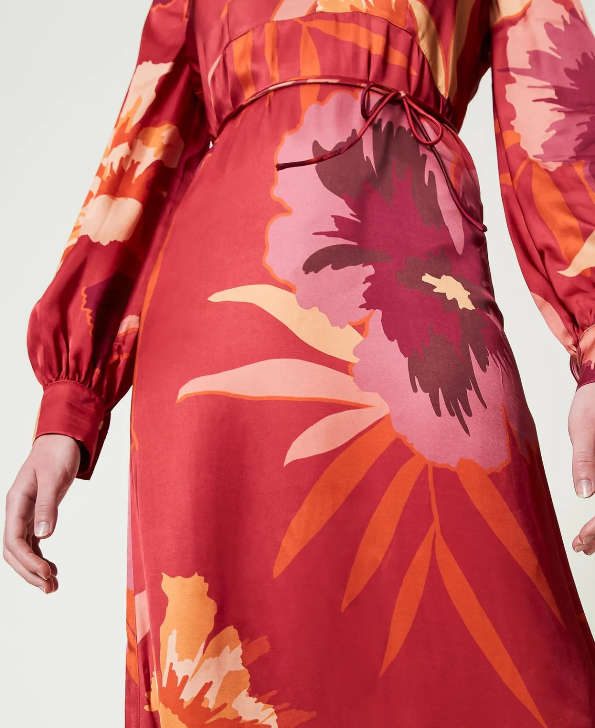 TWINSET Milano Abito Lungo In Raso A Fiori | Vestiti Da Cerimonia | Vestiti Eleganti