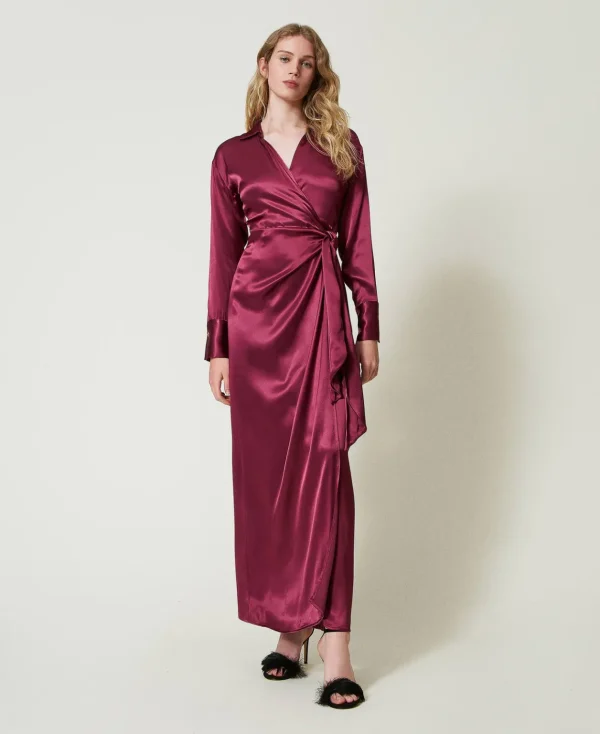 TWINSET Milano Abito Lungo In Raso A Portafoglio | Vestiti Da Cerimonia | Vestiti Eleganti