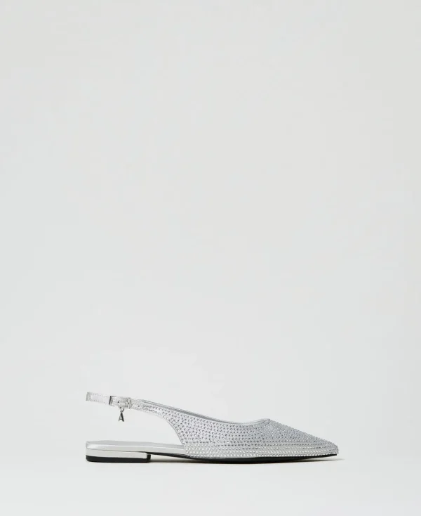 TWINSET Milano Ballerine Sling Back Con Strass | Ballerine E Mocassini | Scarpe Basse