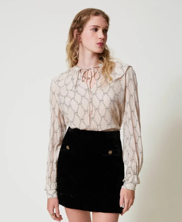 TWINSET Milano Blusa In Creponne Con Stampa Fiocchi | Bluse E Camicie