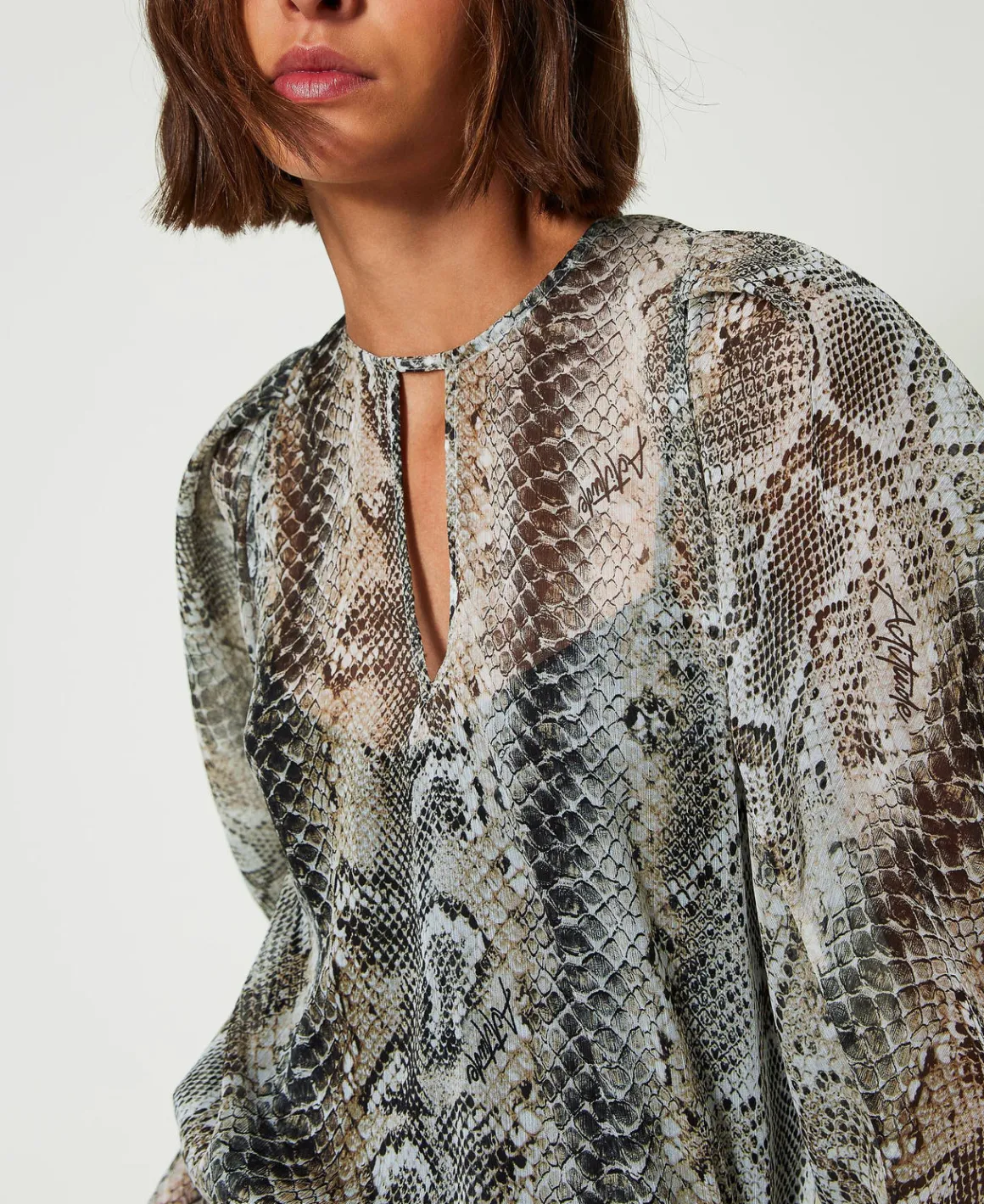 TWINSET Milano Blusa In Creponne Con Stampa Snake | Bluse E Camicie