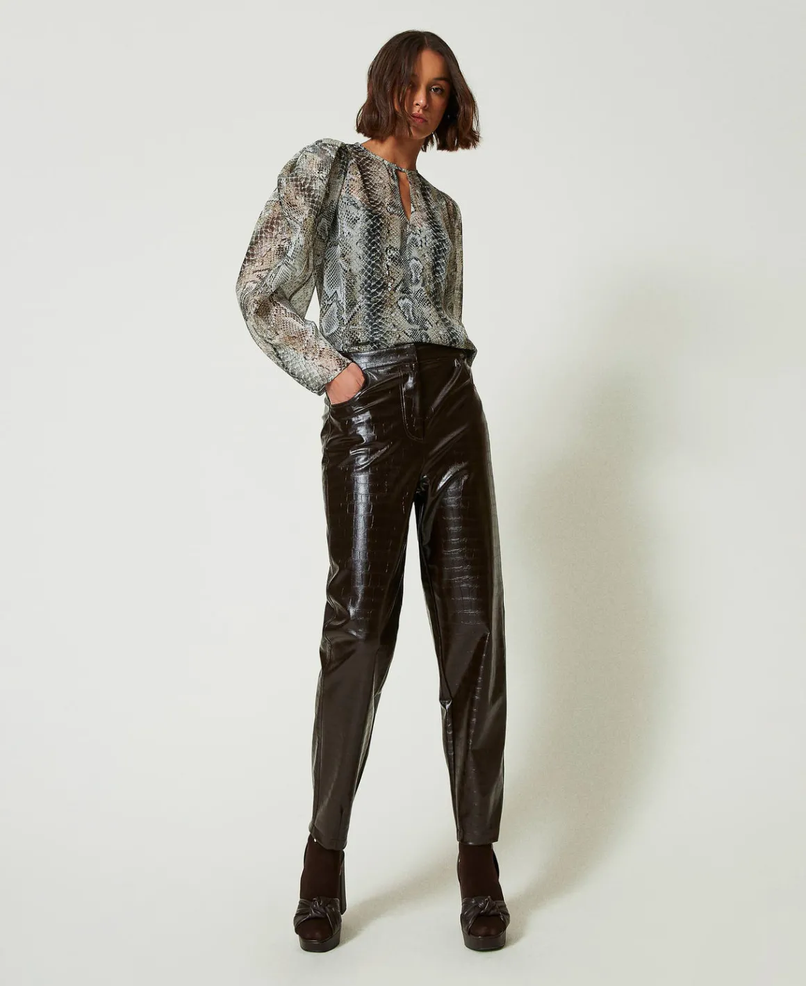TWINSET Milano Blusa In Creponne Con Stampa Snake | Bluse E Camicie