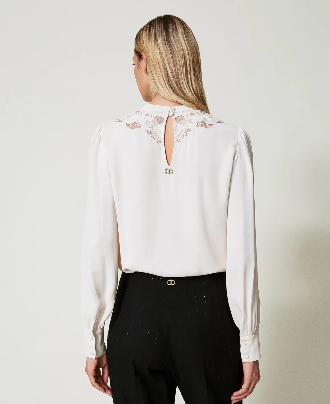 TWINSET Milano Blusa In Crêpe Con Ricamo Floreale | Bluse E Camicie