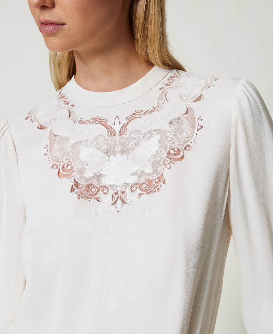 TWINSET Milano Blusa In Crêpe Con Ricamo Floreale | Bluse E Camicie