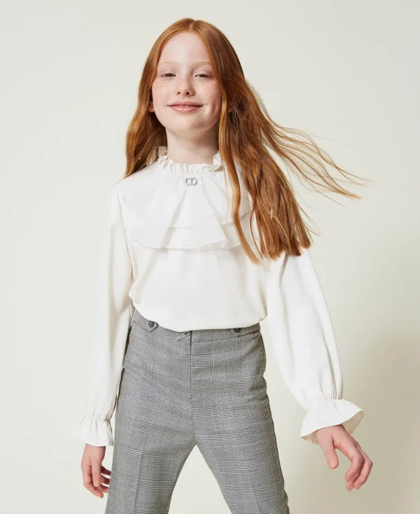 TWINSET Milano Blusa In Crêpe De Chine Con Jabot | Bluse E Camicie