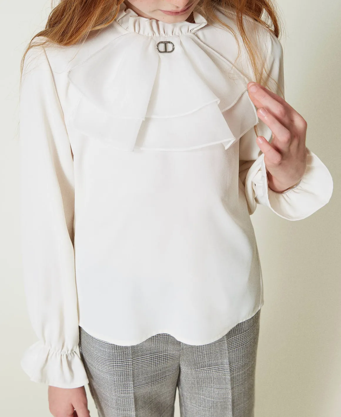 TWINSET Milano Blusa In Crêpe De Chine Con Jabot | Bluse E Camicie