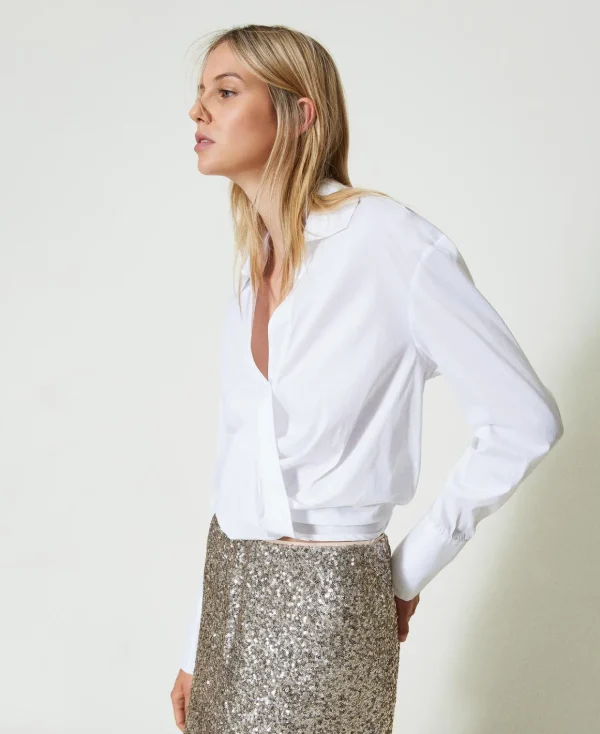 TWINSET Milano Blusa In Popeline Con Incrocio | Bluse E Camicie