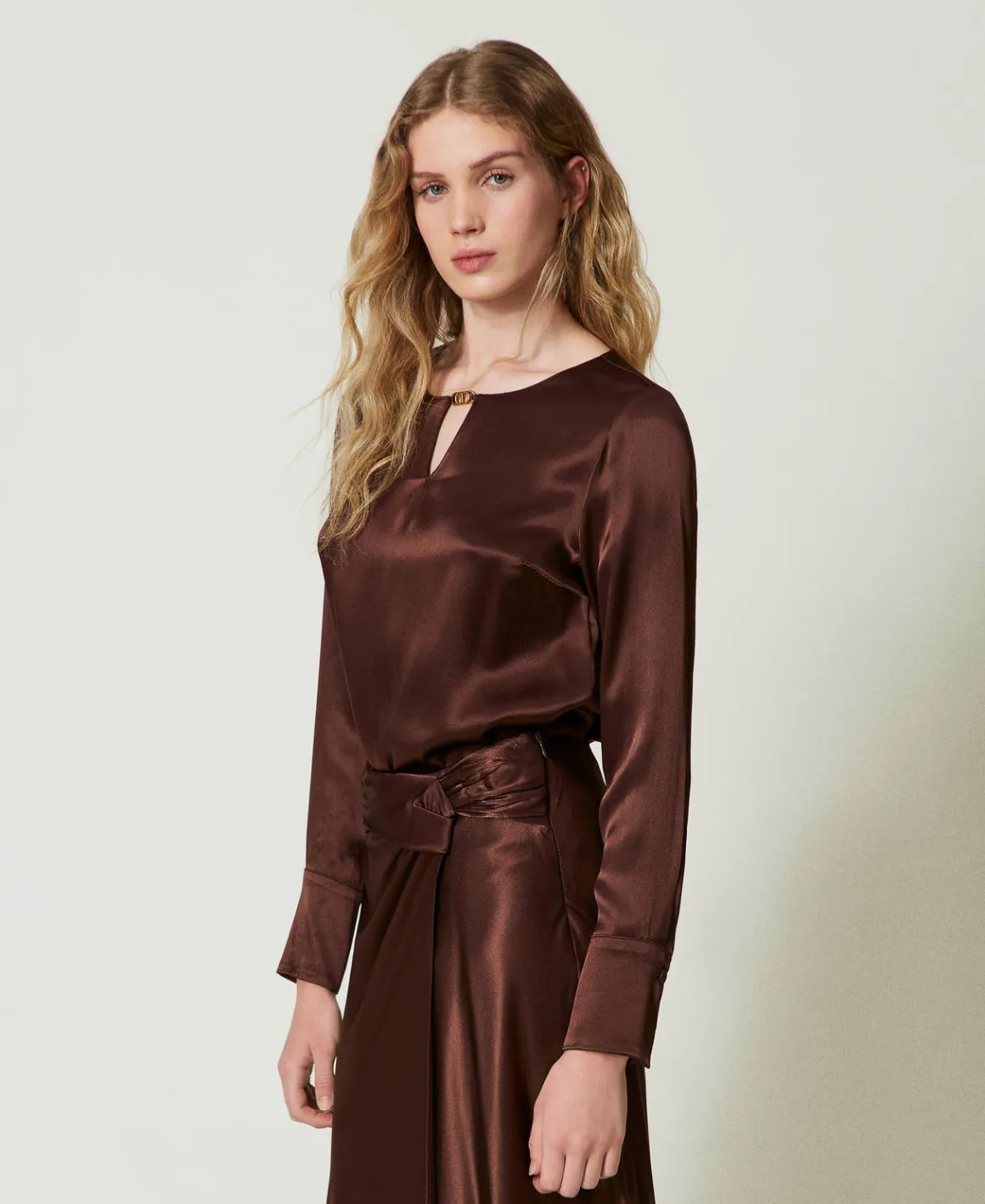 TWINSET Milano Blusa In Raso Con Oval T | Bluse E Camicie