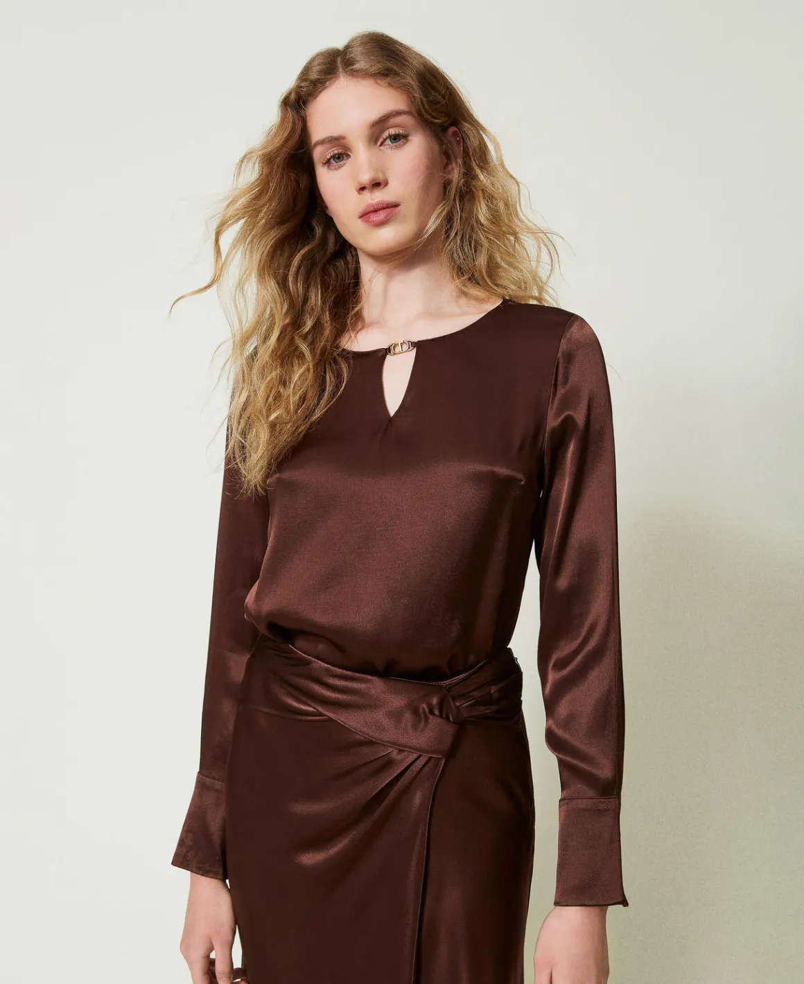 TWINSET Milano Blusa In Raso Con Oval T | Bluse E Camicie