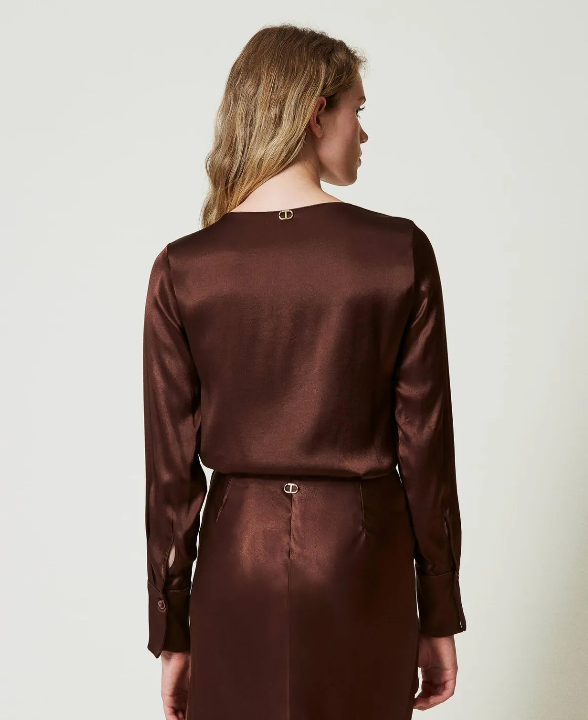 TWINSET Milano Blusa In Raso Con Oval T | Bluse E Camicie