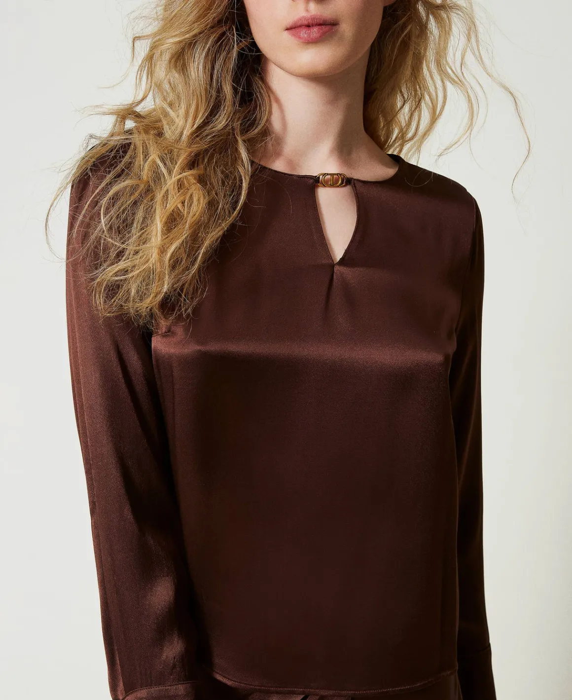 TWINSET Milano Blusa In Raso Con Oval T | Bluse E Camicie