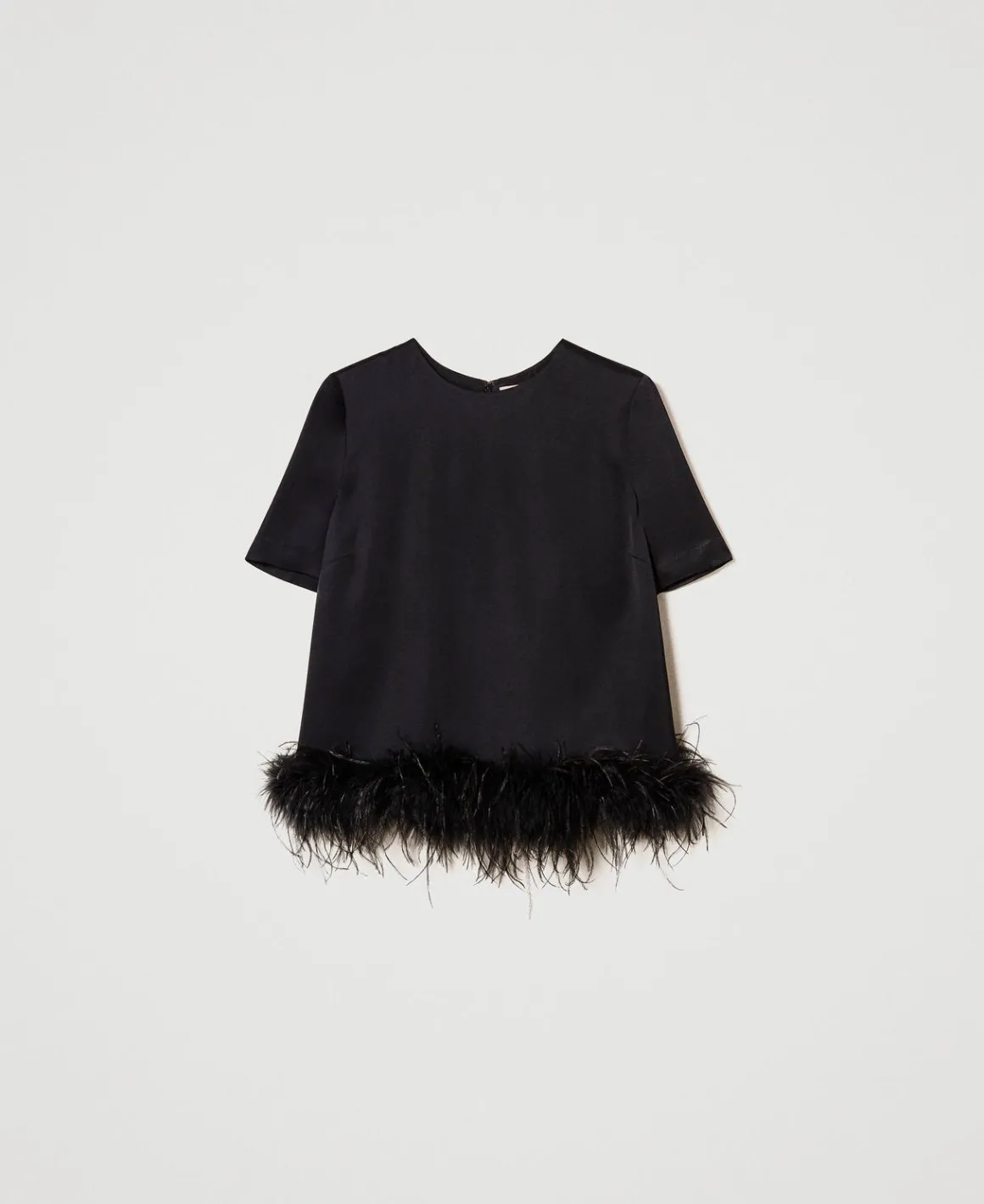 TWINSET Milano Blusa In Raso Con Piume | Bluse E Camicie