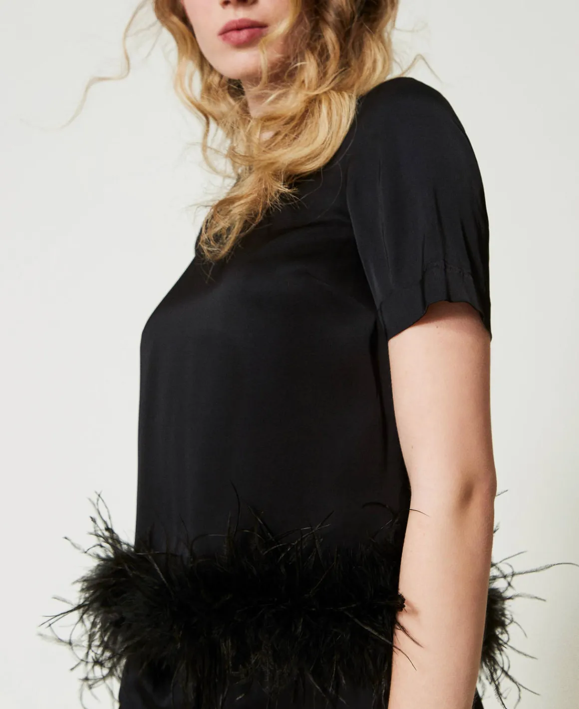 TWINSET Milano Blusa In Raso Con Piume | Bluse E Camicie