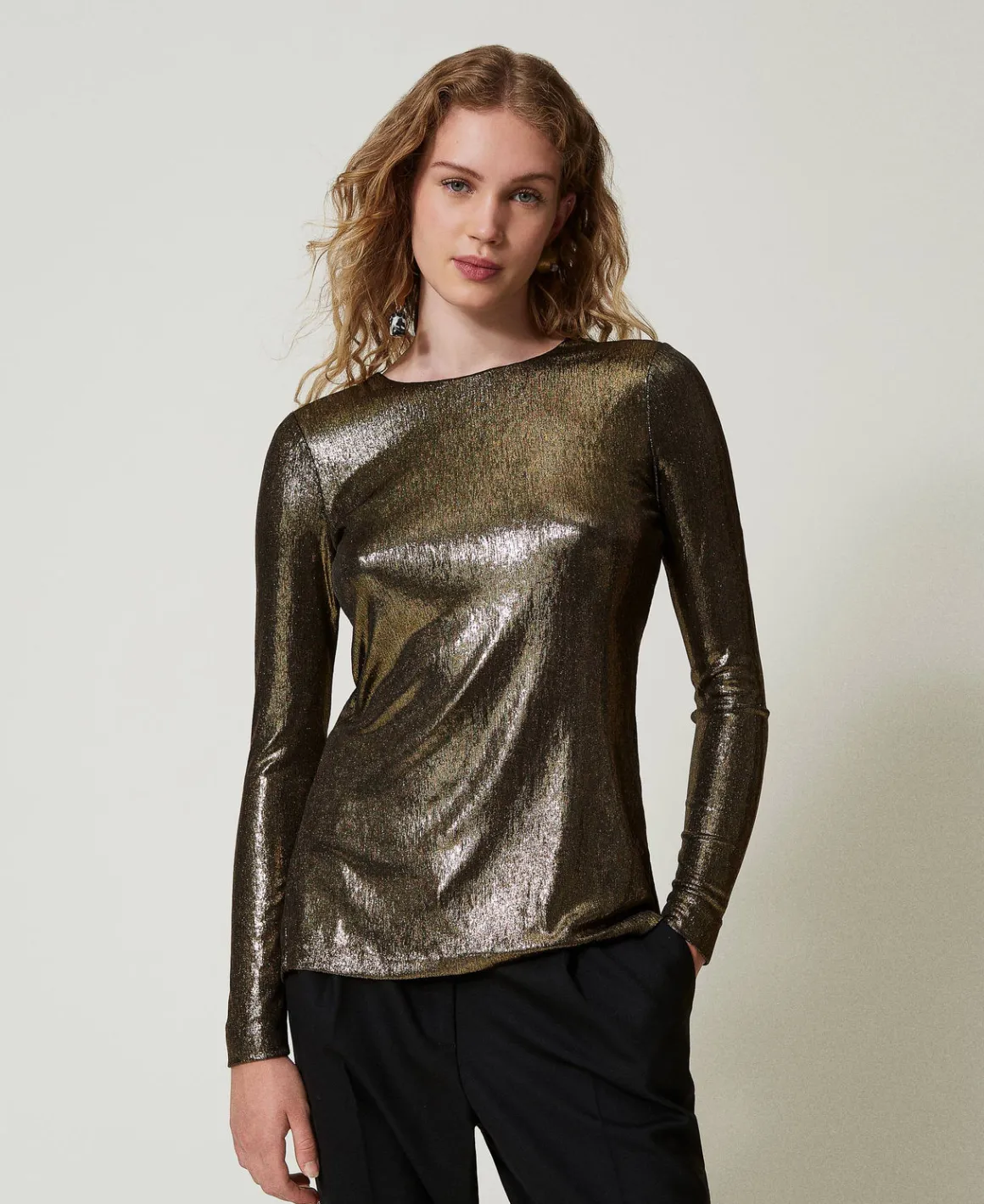 TWINSET Milano Blusa Laminata Con Nodo | Bluse E Camicie