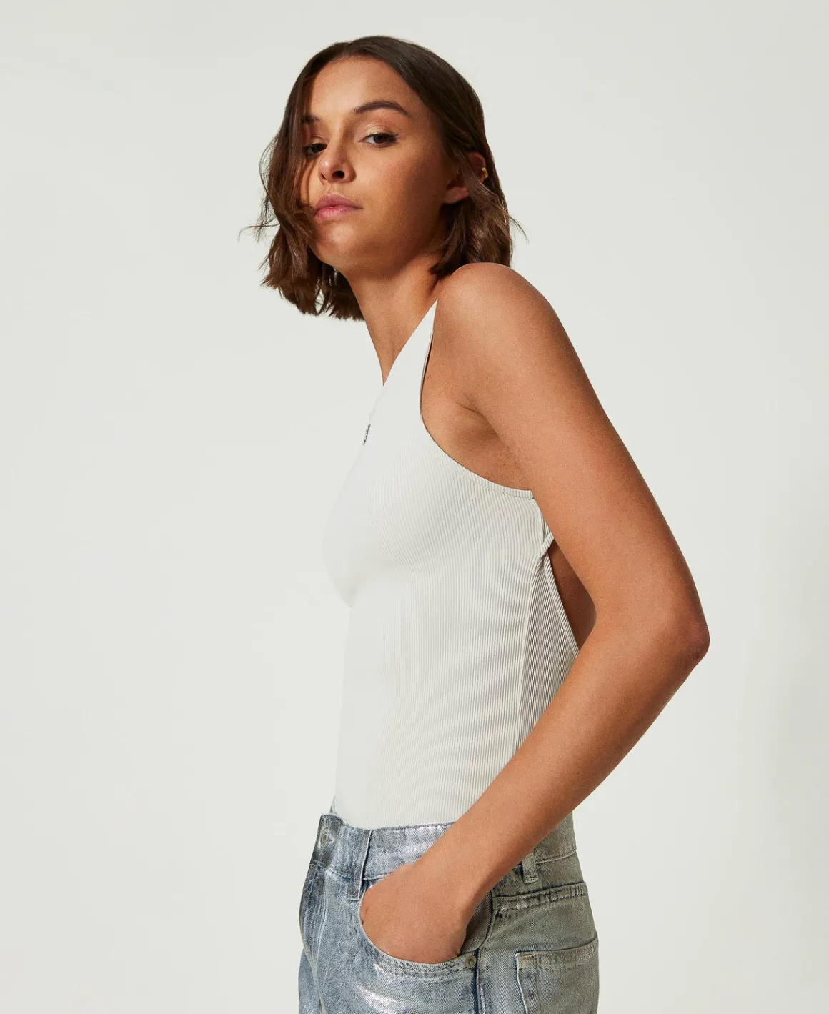 TWINSET Milano Body MYFO A Costine Con Logo | T-Shirt E Top